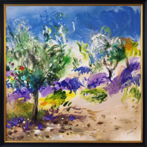 Orchard with lavender